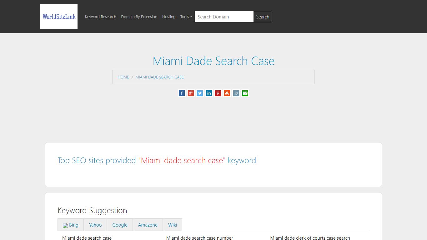 Miami Dade Search Case | Suggestion Keywords | Top Sites